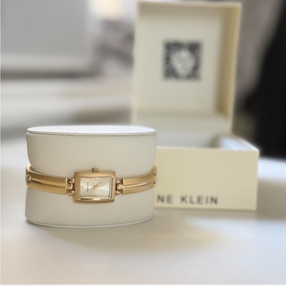Anne Klein Gold-Tone Square Face Watch
